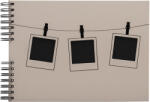  Exacompta fotóalbum (32x22cm, 50old, fekete lap, spirál, fekvő) polaroidos, púder Moments (16825E)