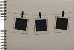  Exacompta fotóalbum (32x22cm, 50old, fekete lap, spirál, fekvő) polaroidos, bézs Moment (16823E)