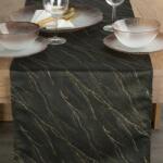 Eurofirany Suzana márvány mintás asztali futó Fekete 40x140 cm