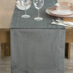EUROFIRANY Melinda bársony asztali futó Acélszürke 40x140 cm