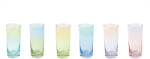 Easy Life Nuova R2S Long drink üvegpohárszett 6 db-os, színes, 430ml, dobozban, Rainbow