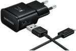 Samsung EP-TA200EBE+EP-DR140ABE USB gyári hálózati töltő, gyorstöltő adapter USB-A/USB-C kábellel, 15W, (doboz nélküli), fekete