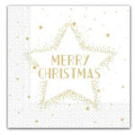 Procos Gold Merry Christmas Star, Karácsony szalvéta 20 db-os 33x33 cm PNN91861