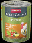 Animonda GranCarno Adult (superfood) konzerv - Felnőtt kutyák részére, pulyka, mángold, csipkebogyó, lenmagolaj (800g)