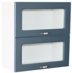 Spectral Mobila Corp superior vitrina 80 cu 2 usi orizontale Zebra MDF albastru
