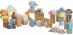 joueco Set cuburi pentru stivuire, joueco, the wildies family, din lemn certificat fsc, include cutie depozitare, 50 piese, 12 luni+, multicolor (80091) - bekid