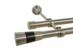 Casa Deco Logistics Galerie dubla fara inele valeo negru 19 mm inox Suport draperie
