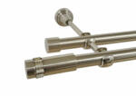 Casa Deco Logistics Galerie dubla fara inele xantos 19 mm inox Suport draperie
