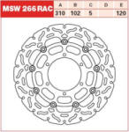 TRW Disc frana flotant fata, 310 102x5mm 6x120mm, diametru gaura de centrare 8, 5mm, spacing 0 compatibil: SUZUKI GSX-R 1000 1000A 600 750 2008-2016
