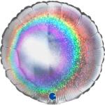 Grabo Felfújható léggömb kerek 46cm holografikus csillámokkal ezüst színben - Grabo (18169ghs)