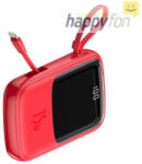  Power Bank BASEUS QPow - 10 000 mAh LCD gyorstöltő PD 15 W, Lightning 8 tűs piros PPQD-B09 kábellel (G584555)