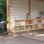 vidaXL Dulapuri de bucătărie de exterior, 2 buc. , lemn masiv de pin (3196146)