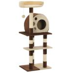 vidaXL Ansamblu de joacă pisici, stâlpi din sisal, bej și maro, 127 cm (170628) - comfy