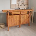 vidaXL Banc de lucru cu sertare și menghine, 162x62x83 cm, lemn acacia (153324) - comfy