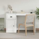 vidaXL Birou cu sertar, alb, 115x50x75 cm, lemn prelucrat (816472) - comfy