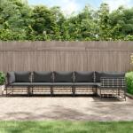 vidaXL Set șezlonguri de grădină 6 piese cu perne, antracit, poliratan (3186755) - comfy