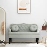 vidaXL Banchetă cu perne, gri deschis, 120, 5x65x75 cm, catifea (372140)