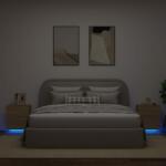 vidaXL Noptiere cu lumini LED, 2 buc. , stejar sonoma, lemn prelucrat (836740)