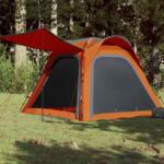 vidaXL Cort camping 4 persoane gri/portocaliu 240x221x160cm tafta 185T (94358) Cort