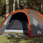 vidaXL Cort camping 4 persoane gri/portocaliu 300x250x132cm tafta 185T (94351) Cort