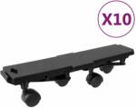 vidaXL Cărucioare transport 4 roți 10 buc, negru 170 kg, polipropilenă (3157519)