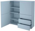 FMD Dulap cu 3 sertare și 3 uși, 99x31, 5x101, 2 cm, albastru (444218) - comfy Comoda