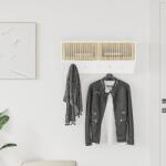 vidaXL Dulap de perete cu cârlige, alb, 80x24x35, 5 cm, lemn prelucrat (352130) - comfy Garderoba