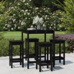 vidaXL Set mobilier bar de grădină, 5 piese, negru, lemn masiv de pin (3154734) - comfy