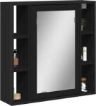 vidaXL Dulap baie cu oglindă negru 60x16x60 cm lemn compozit (842426)