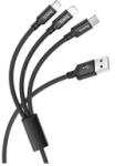 hoco. X14_3IN1_B 1m USB/Type-C/Lightning/microUSB fekete adat- és töltőkábel (X14_3IN1_B)