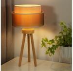 Duolla - Asztali lámpa WOOD BOHO 1xE27/15W/230V átm. 25 cm réz/barna/bézs 604109 (DU604109)