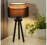 Duolla - Asztali lámpa WOOD BOHO 1xE27/15W/230V átm. 25 cm fekete/bézs 604093 (DU604093)