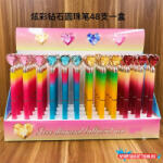 Cuki Szivecskés - kristályos színes testű golyóstoll, 0.5mm (Ballpointpen406)