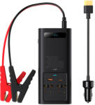 Baseus Invertor Auto Baseus CGNB010101 USB Type-C CN/EU 220V 300W + Cleme si Cablu 12V Black (6932172608675)