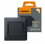Videx 1-es kapcsoló , süllyesztett , egypólusú kapcsoló , fekete színű , VIDEX , BINERA (5405)