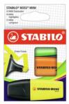 STABILO Highlighter - STABILO BOSS MINI - pachet de 3 - galben, portocaliu, verde