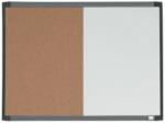  Tabla NOBO Combo, 58x43cm, magnetica si pluta + marker, tavita, magneti, rama alba, gri sau neagra (NB-1903784)