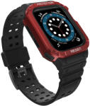  Protect óraszíj Band Apple Watch 2/3/4/5/6/7/SE, 42/44/45mm ütésálló tok és óraszíj, fekete-piros