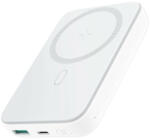 JOYROOM JR-W020 Mini Magnetic Wireless Powerbank, magsafe kompatibilis hordozható külső akkumulátor és vezeték nélküli töltő, PD, QC, 10000 mAh, 20W, fehér