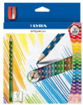  Színes ceruza hegyezővel Lyra Groove Slim 24 db (2821240)