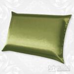 GR80 Olívazöld szatén párnahuzat - minőségi selyem ágynemű