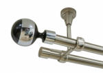 Casa Deco Logistics Galerie dubla kula negru fara inele prindere tavan 19/19 mm inox Suport draperie