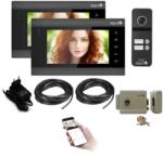 Mentor Kit Interfon Video 2 familii wireless WiFi IP65 2MP 7 inch Color 3in1 4 fire Mentor SYKT008 (MMDSYKT008)