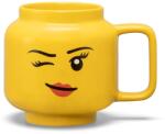 LEGO® Cană mare LEGO® din ceramică, Fată care face cu ochiul, Galben (41460803)