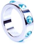 1Sexy Метален пенис пръстен Blue Diamonds 4 см