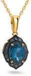  Arany medál fekete gyémántokkal és London Blue topázzal 0.160 ct KU1662P