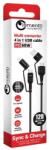 Lemontti Cablu de date Lemontti LEMCF4IN1PDN, Multi-connector 4 in 1, USB-A & Type-C la Type-C & Lightning, PD, 1.2m, Negru (LEMCF4IN1PDN)
