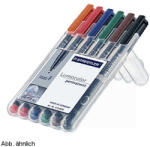 STAEDTLER Alkoholos marker készlet, OHP, 0, 6 mm, STAEDTLER Lumocolor® 318 F , 6 különböző szín (TS318WP6)