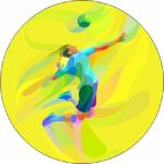 Pictu Hap Ehető papír röplabdás játékos ütés közben 19, 5 cm - Pictu Hap (pic9000411_kruh)
