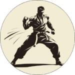 Pictu Hap Ehető papír karate játékos fekete-fehér kép 19, 5cm - Pictu Hap (pic9000147)